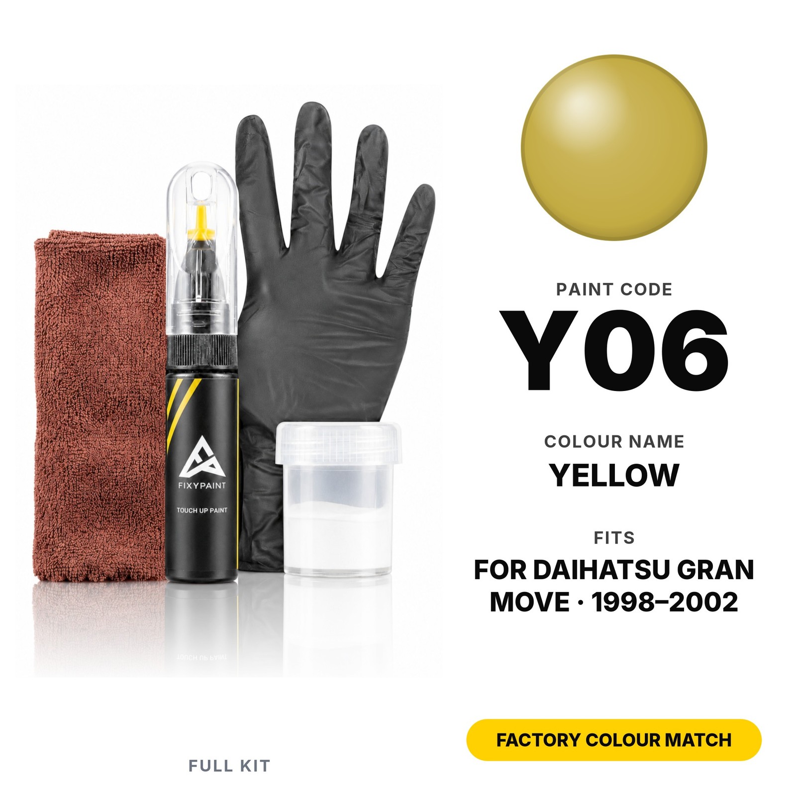 Touch Up Paint For Daihatsu Gran Move Y06 Yellow Full Kit Factory Colour Match