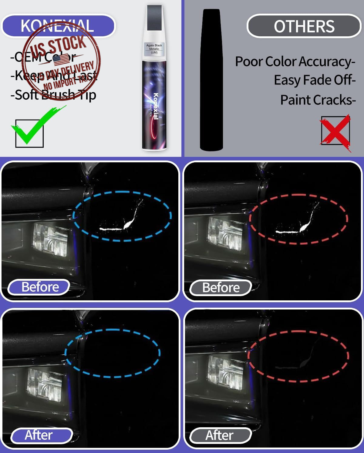 Agate Black Metallic Touch Up Paint for Ford Car Paint Pen Scratch Repair