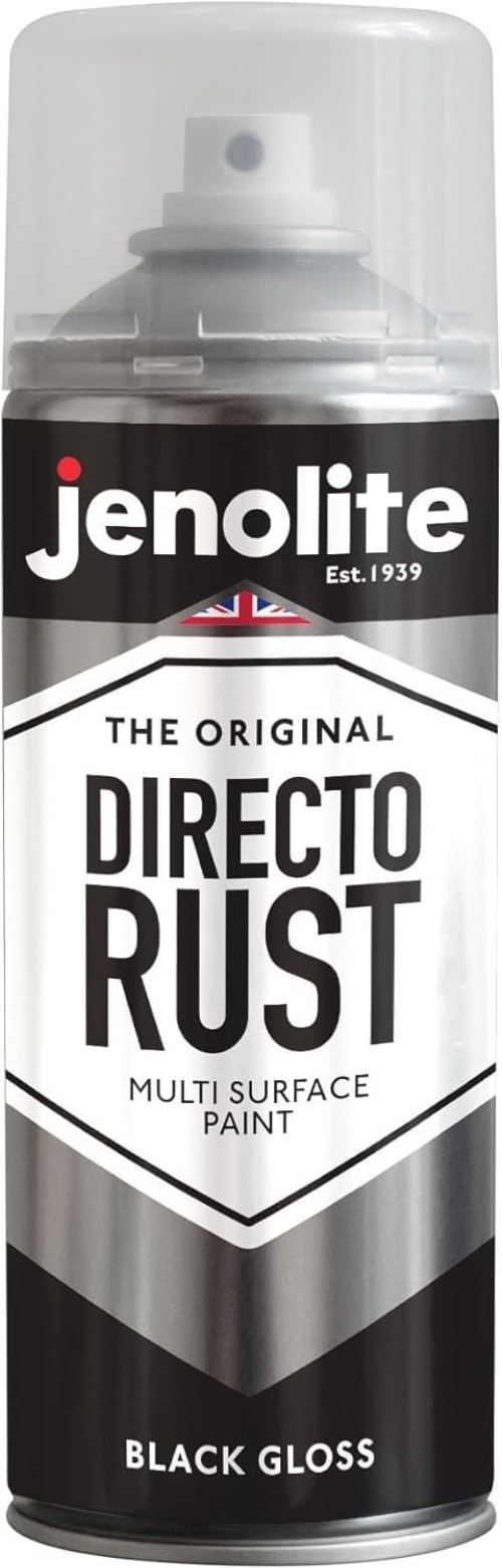 Multi-Surface Gloss Black Spray Paint – Directorust 400ml for Indoor/Outdoor Use