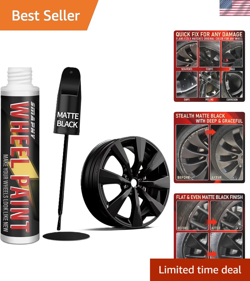 Matte Black Rim Touch-Up Paint Pen – Waterproof & Rust Resistant Enamel Solution