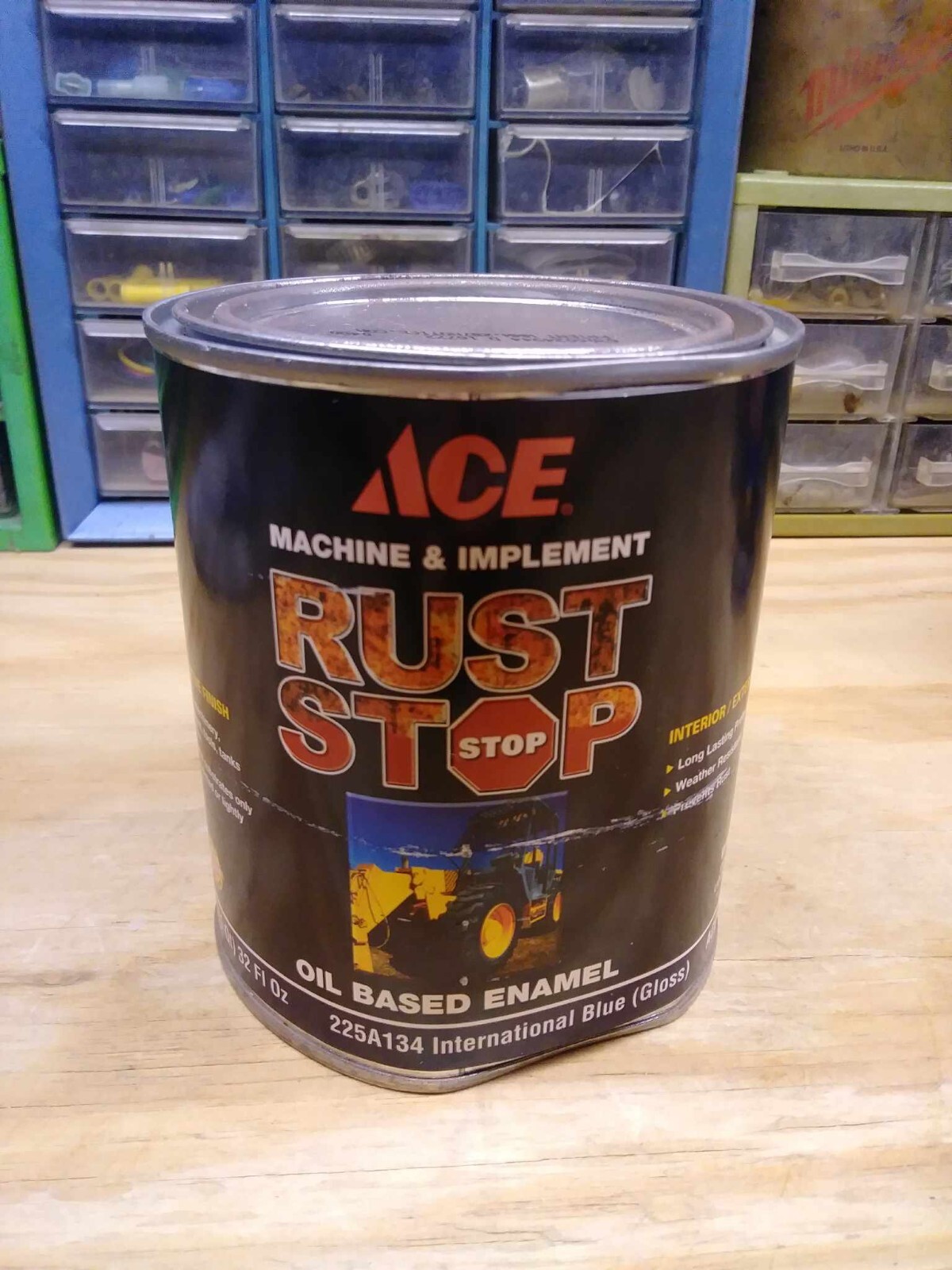 International Blue Tractor Paint 32oz Quart ACE RUST STOP Enamel