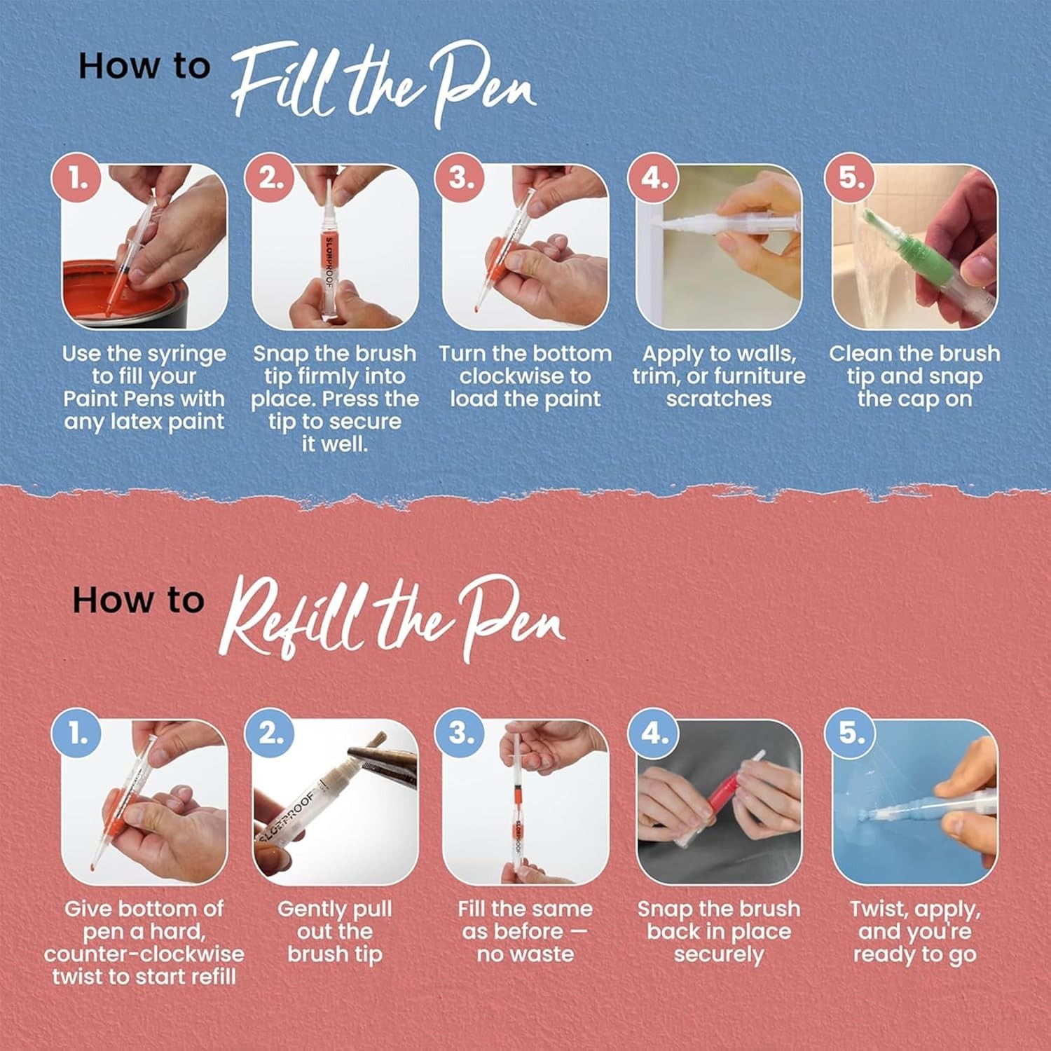 Airtight Touch-Up Paint Pen Set – 5 Precision Tools for Lasting Home Maintenance