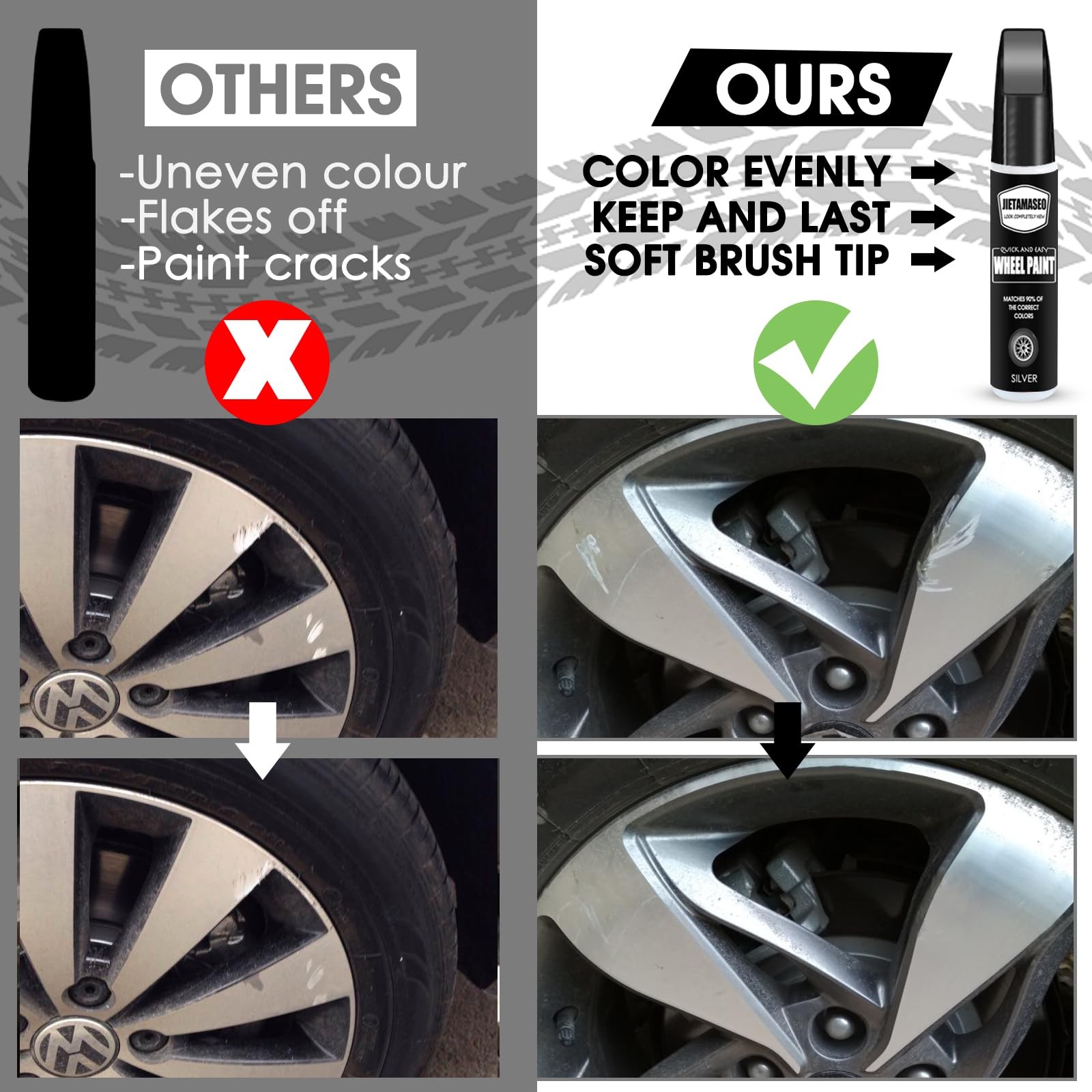 Matte Black Rim Touch Up Paint – Wheel 1 Count (Pack of 1),