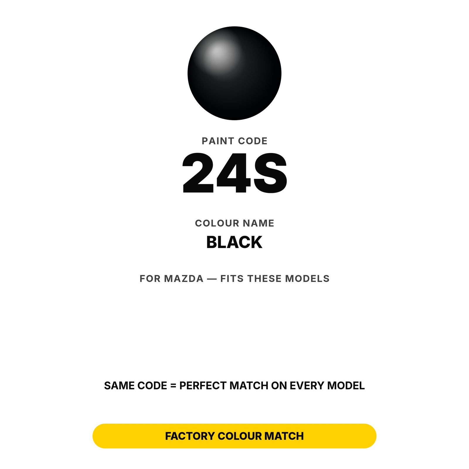 Touch Up Paint For Mazda 24S Black Kit Original Colour Match Auto Body Touch Up