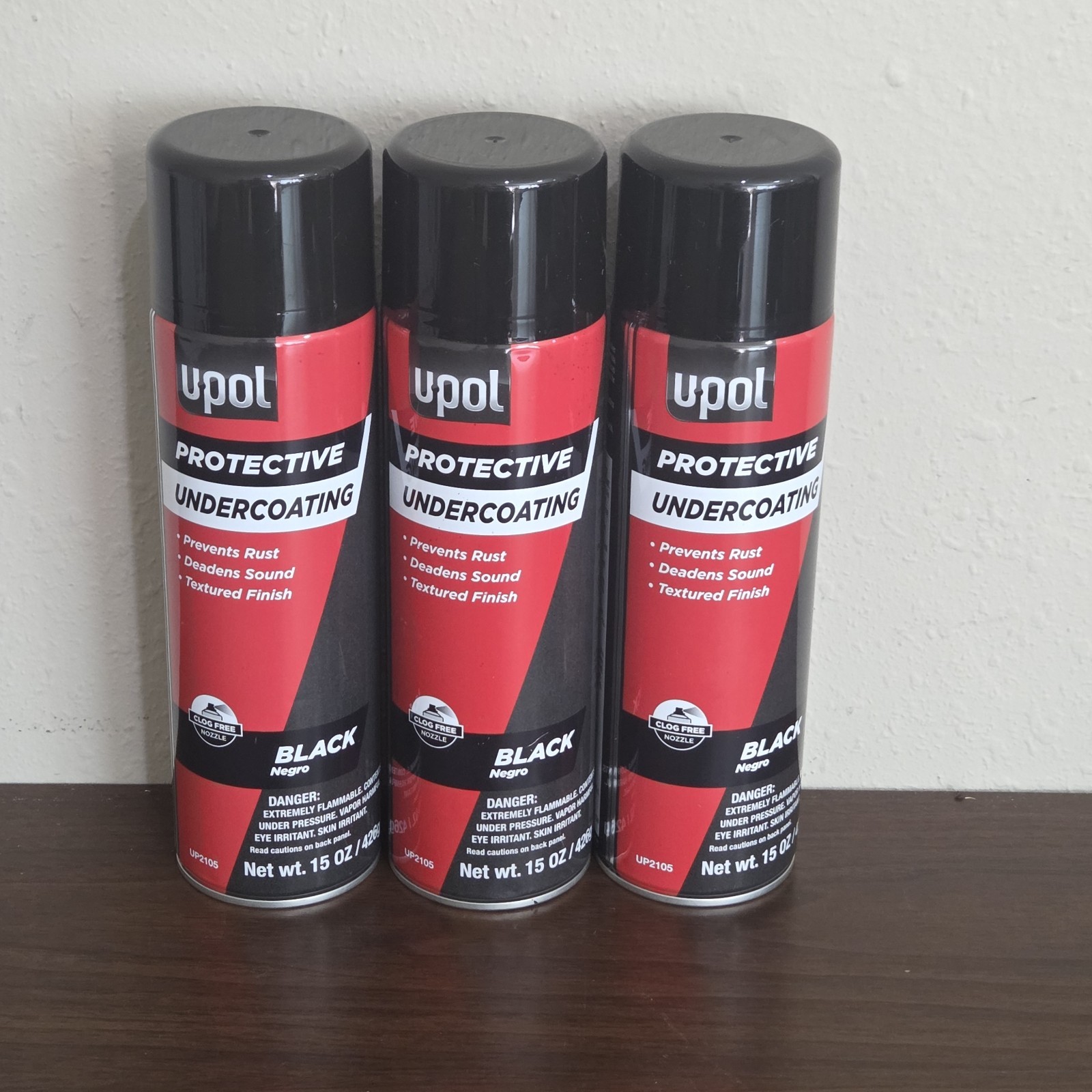 U-POL Protective Underbody Coating Black 15 Oz Anti Rust UP2105 (3 pack)