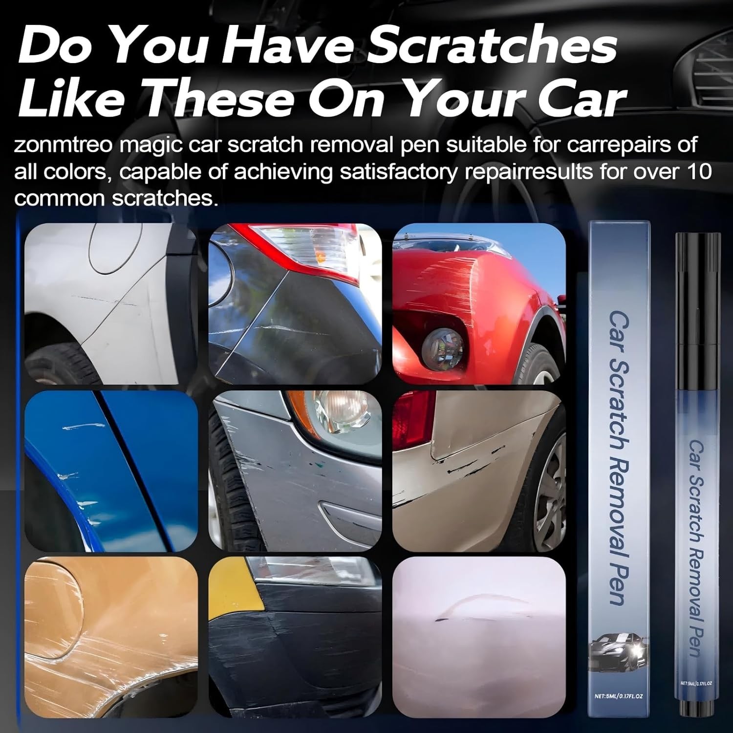 3Pcs All Cars Magic Pen, Car Scratch Remover Pen, Magic Car Scratch Removal Pen