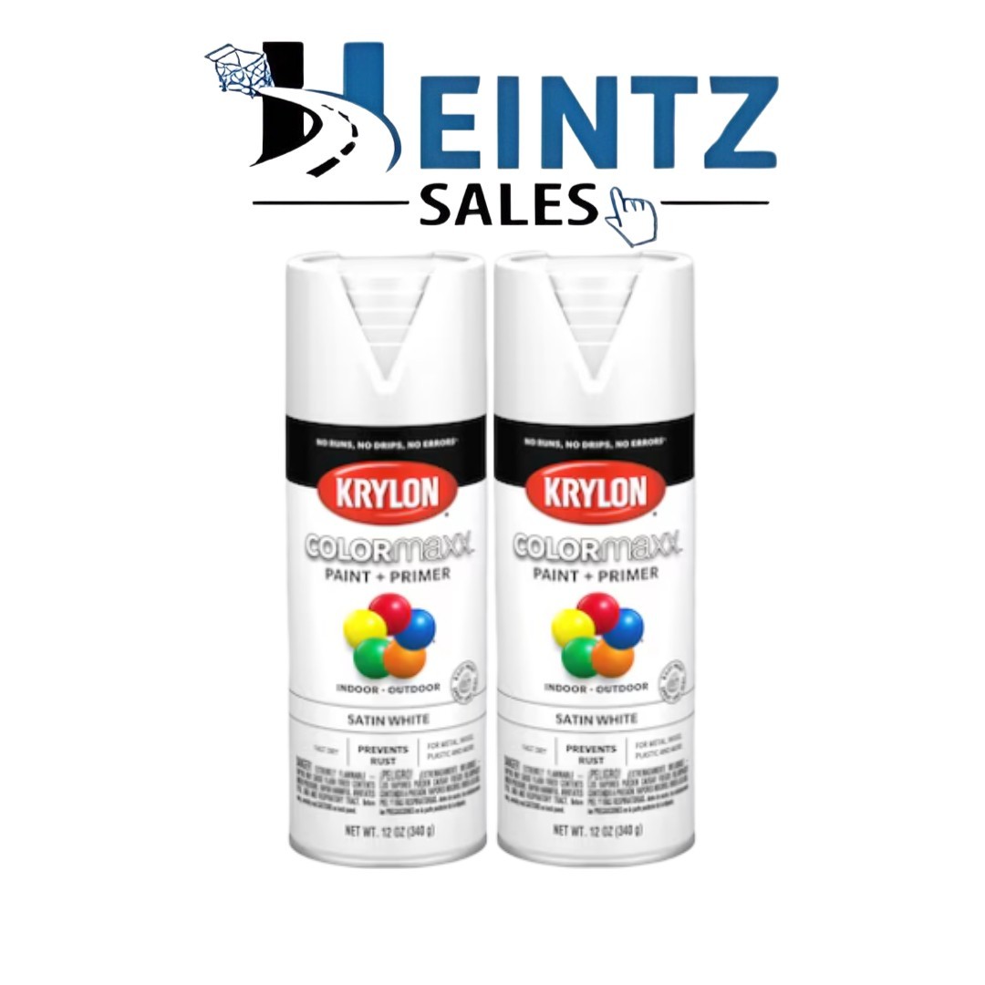 KRYLON 5545 Gloss White Color Maxx Paint + Primer Indoor + Outdoor Pack of 2