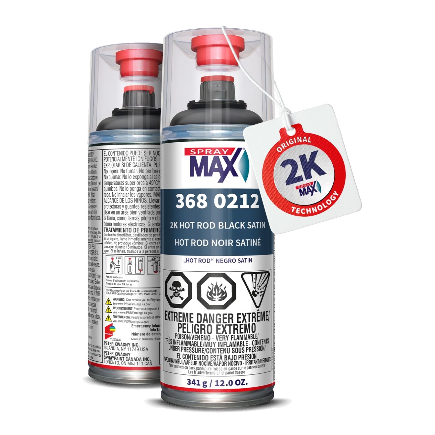 Professional 2K Satin Black Spray Paint – Durable Finish