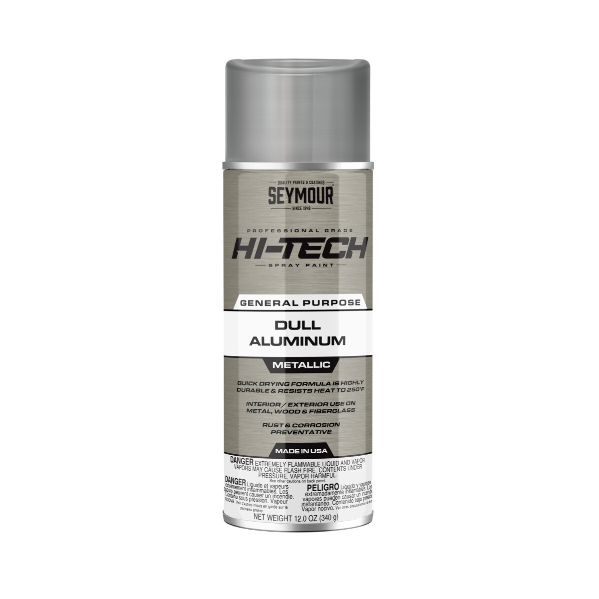 Seymour 16-132 Hi-Tech Lacquer Dull Aluminum Metallic 12 oz