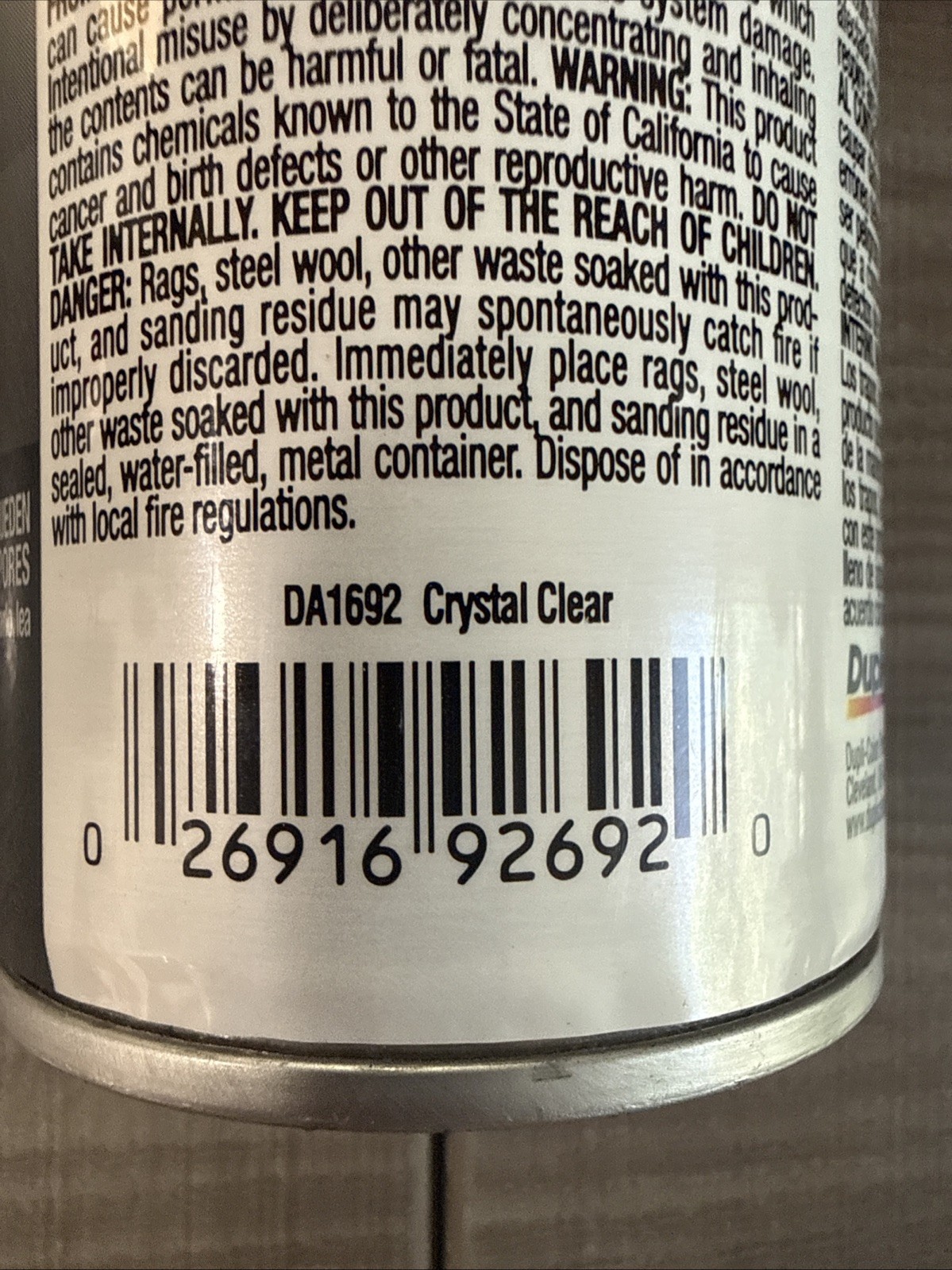 (Lot of 2) Dupli-Color DA1692 Crystal Clear Acrylic Enamel 12oz Aerosol Gloss