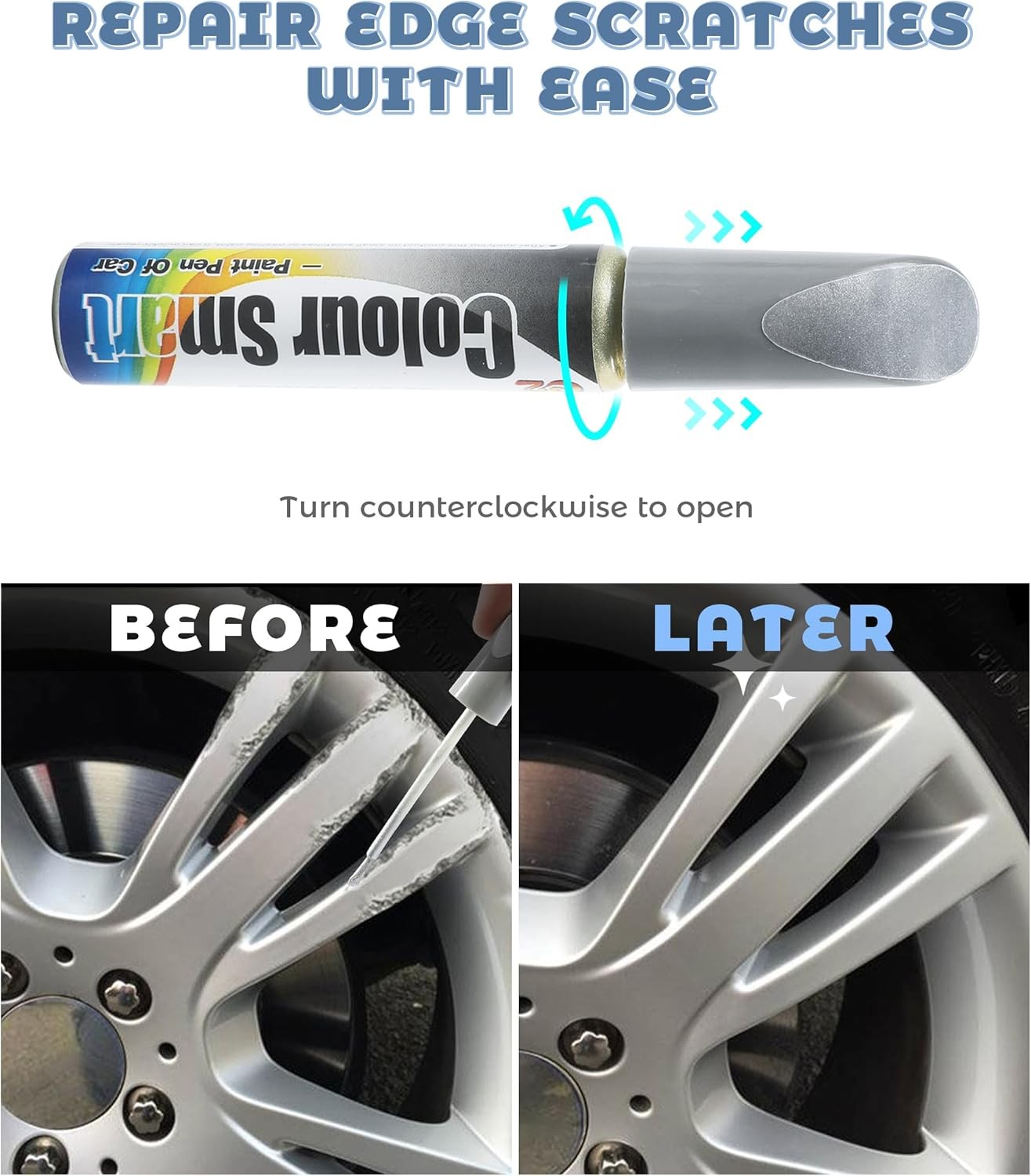 Rim Scratch Repair Paint Kit Silver – Wheel Touch-Up for Cars & SUVs Small Dents