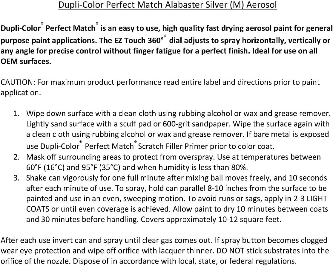 8 oz. Automotive Spray Paint NH700M – Honda Alabaster Silver – Easy Application