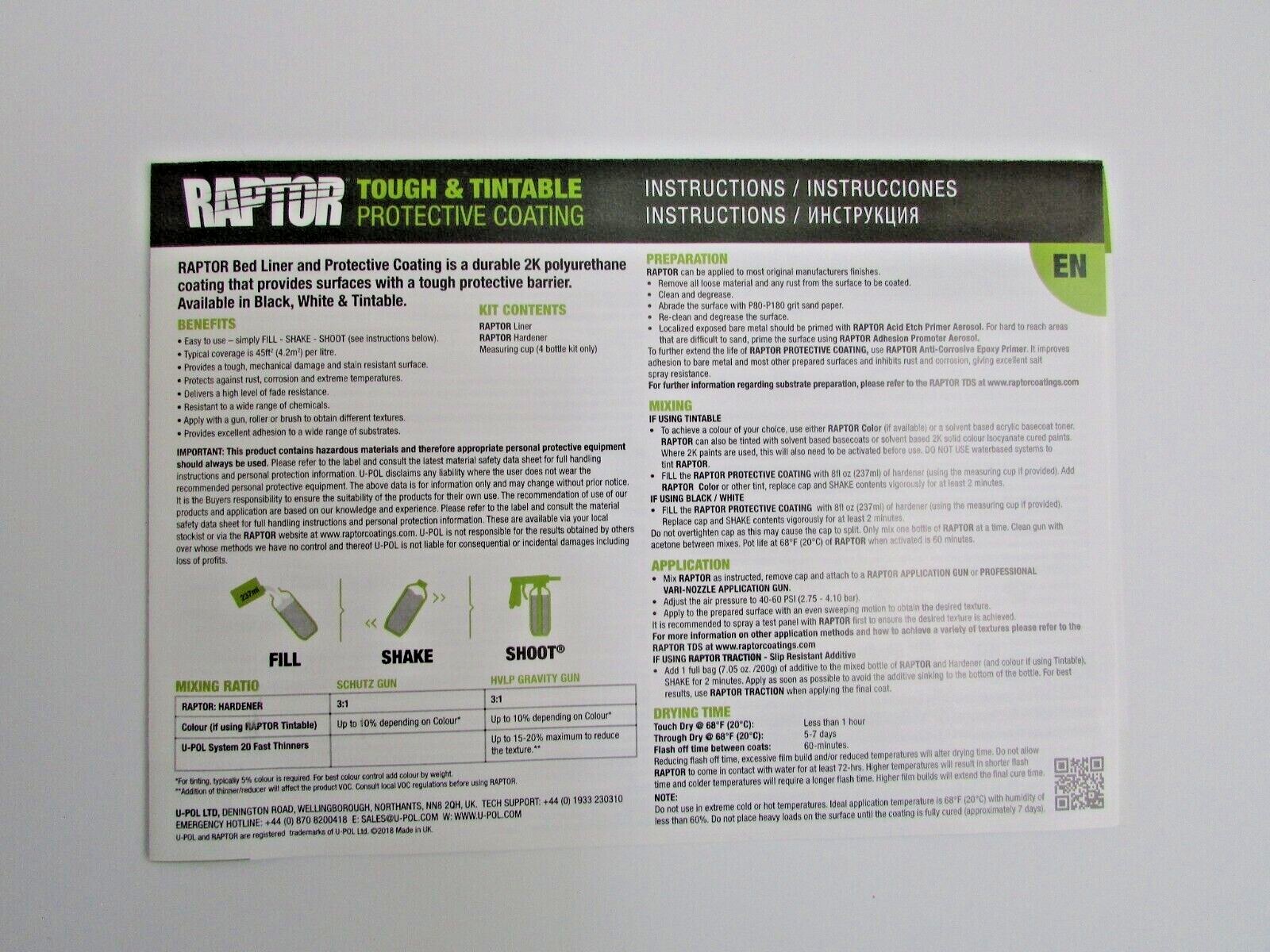 Raptor Rubberized 2K Tinted Coating Kit For 2019 – 2023 Ford Escape