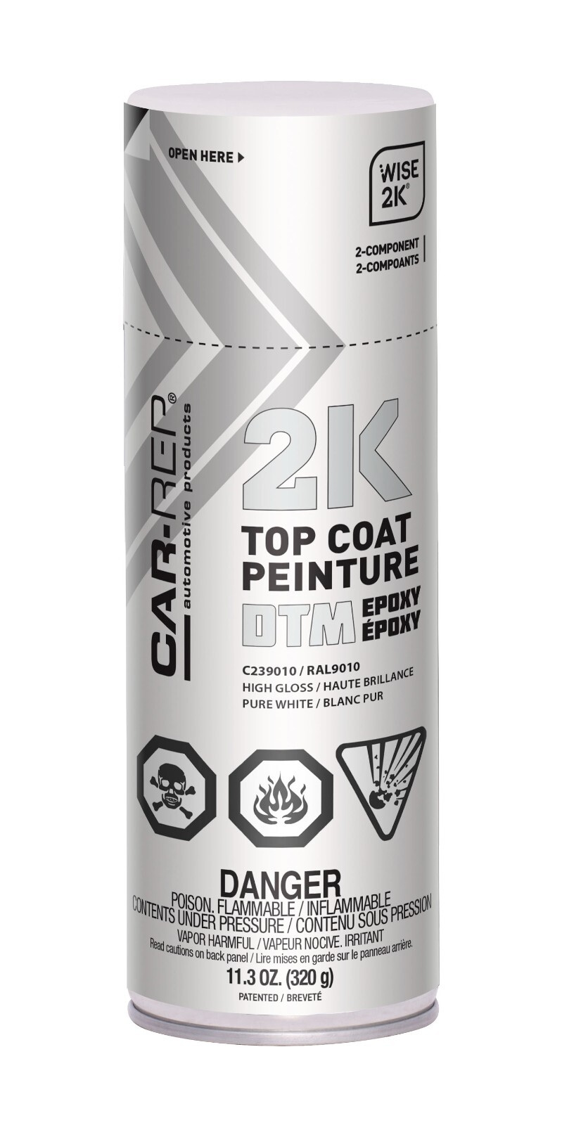 Car-Rep 2K Epoxy DTS Pure White High Gloss Top Coat 11.3oz C239010