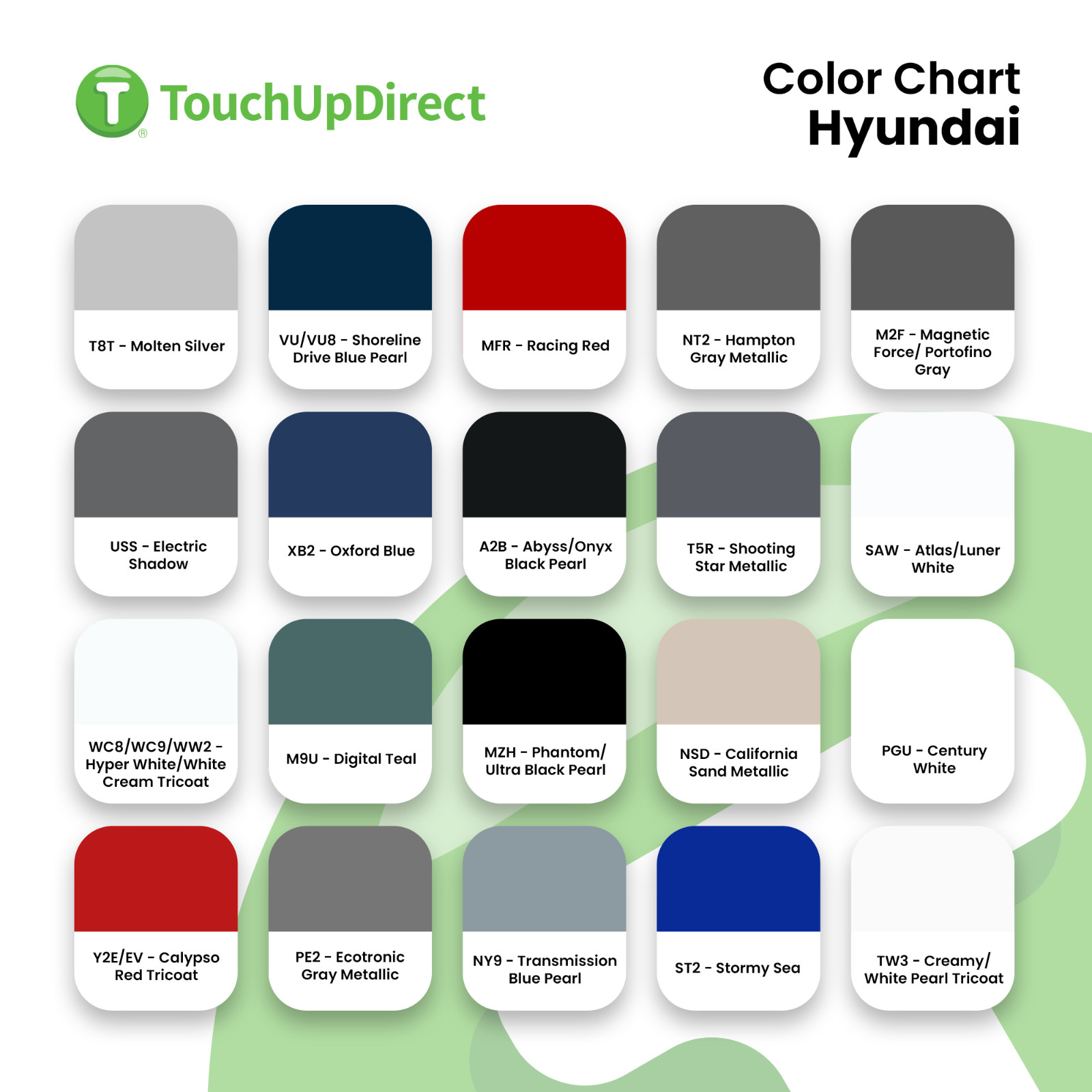 Hyundai Touch Up Paint by TouchUpDirect – Brush or Spray Paint – Choose a Color