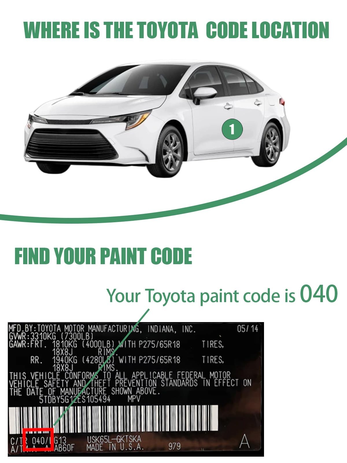 Toyota Lunar Rock 6X3 Car Touch Up Paint Pen Automotive Scratch Remover Tool