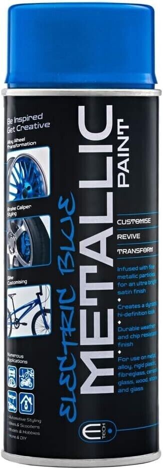 E-TECH Metallic Paint Electric Blue 400ml Multi-Purpose Interior & Exterior DIY
