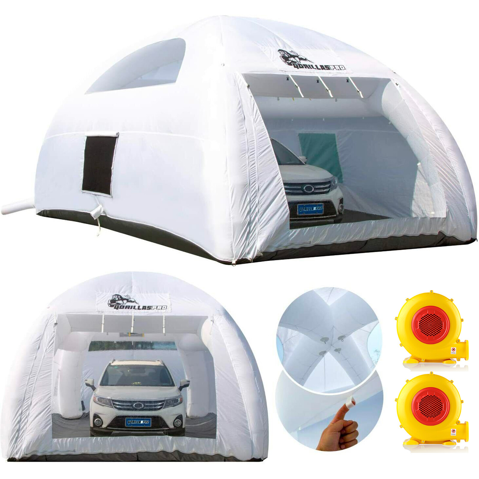 GORILLASPRO Inflatable Paint Booth with Blower Upgrade Air Filter System 7 Sizes