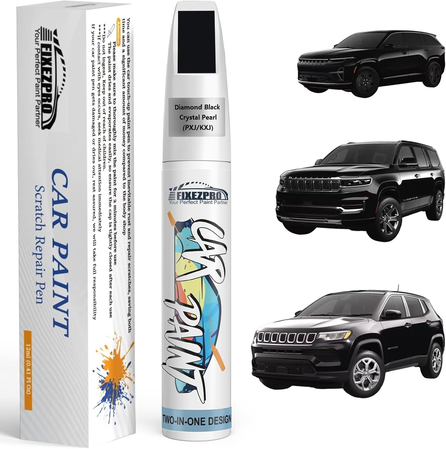 Diamond Black Crystal PearlPXJ/KXJ Touch Up Paint for Jeep, Car Paint Scratch…