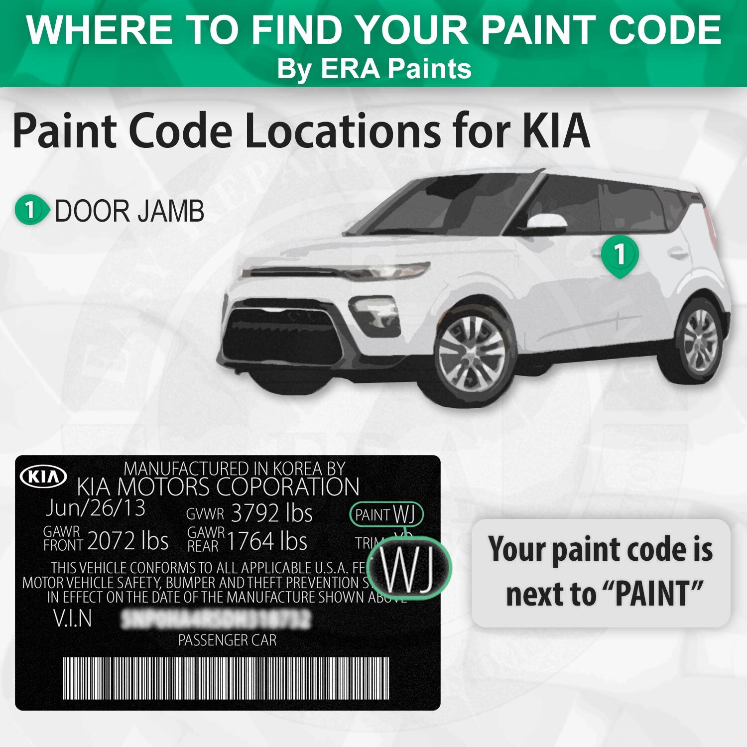 KIA AYB – Cloud White Metallic OEM Match Touch Up Paint Kits