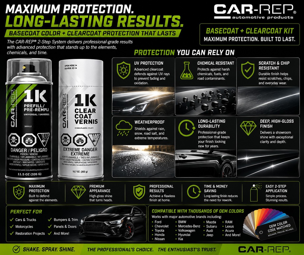 CAR-REP Basecoat & 1K Clearcoat for 2025 Hyundai Serenity White W6H