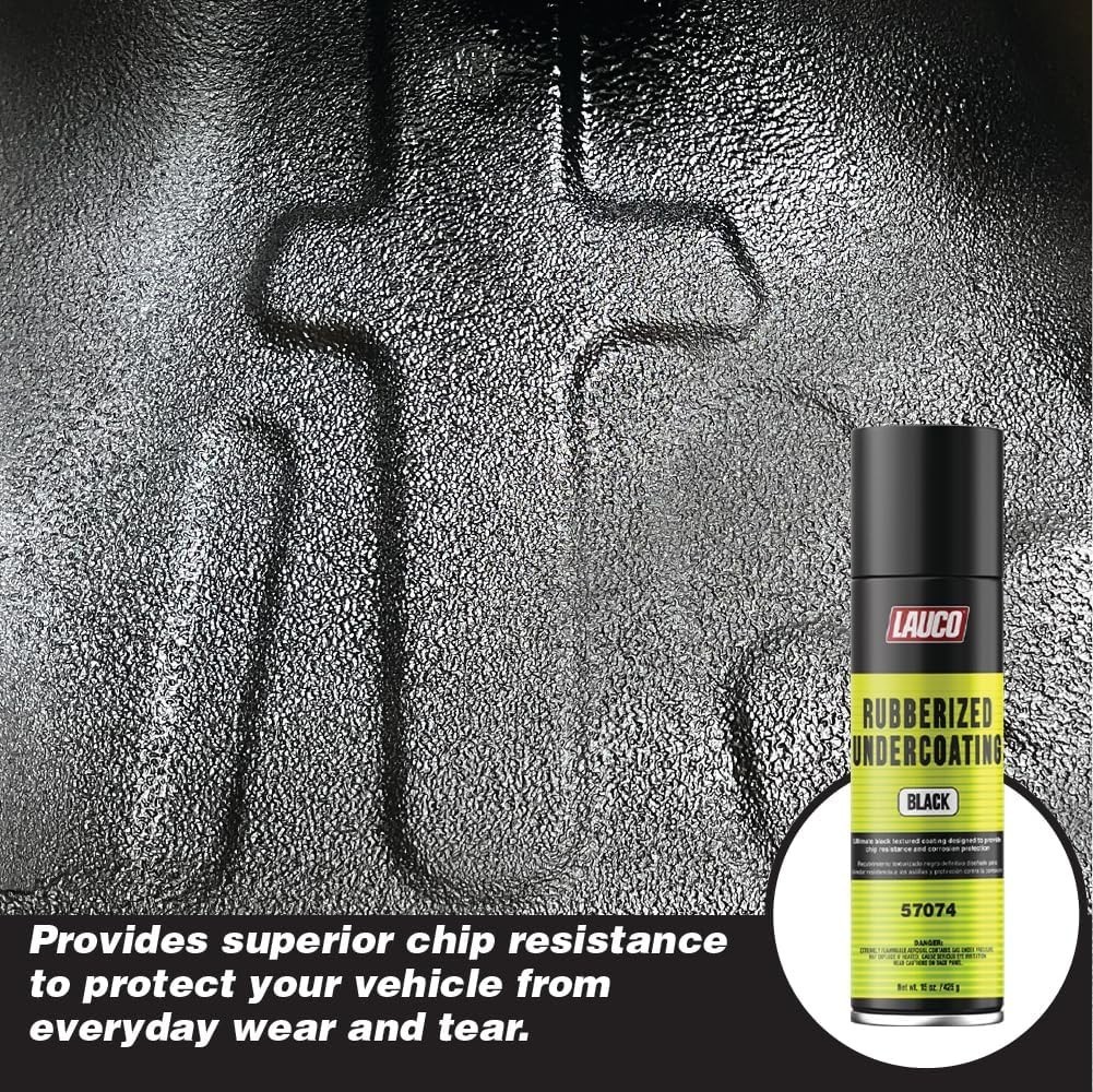 LAUCO Rubberized Undercoating Black Aerosol Spray – 15 Oz – 57074