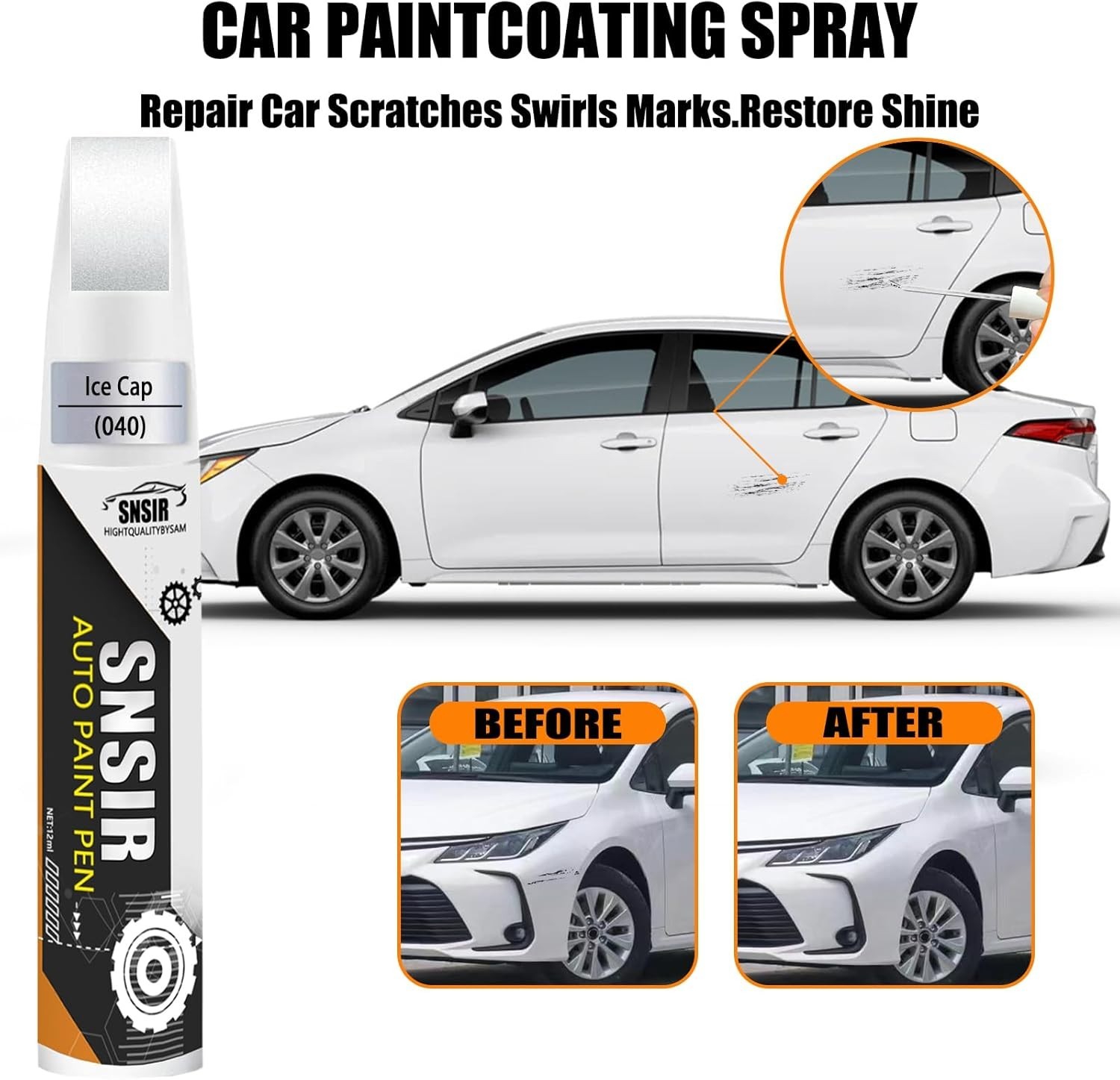 High-Gloss 040 Super White Touch Up Paint for Toyota Vehicles – Easy Application