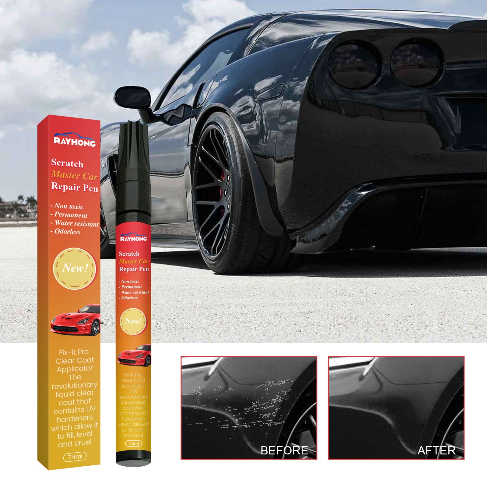 2 PCS All Cars Magic Pen for Car Scratches, Magic Car Scratch Removal Pen HOT