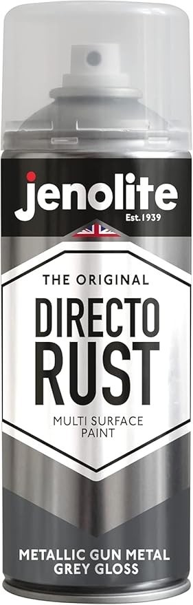 Spray Paint Gun Metal Grey 400ml Metallic Gloss Multi-Surface Rust Prevention