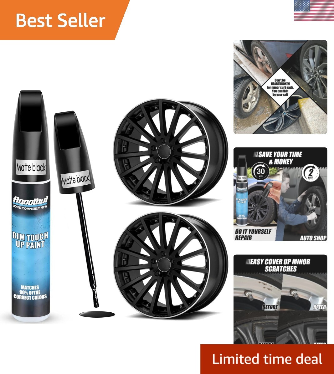 Professional Finish Matte Black Rim Touch Up Kit – Fast and Easy Scratch Repair