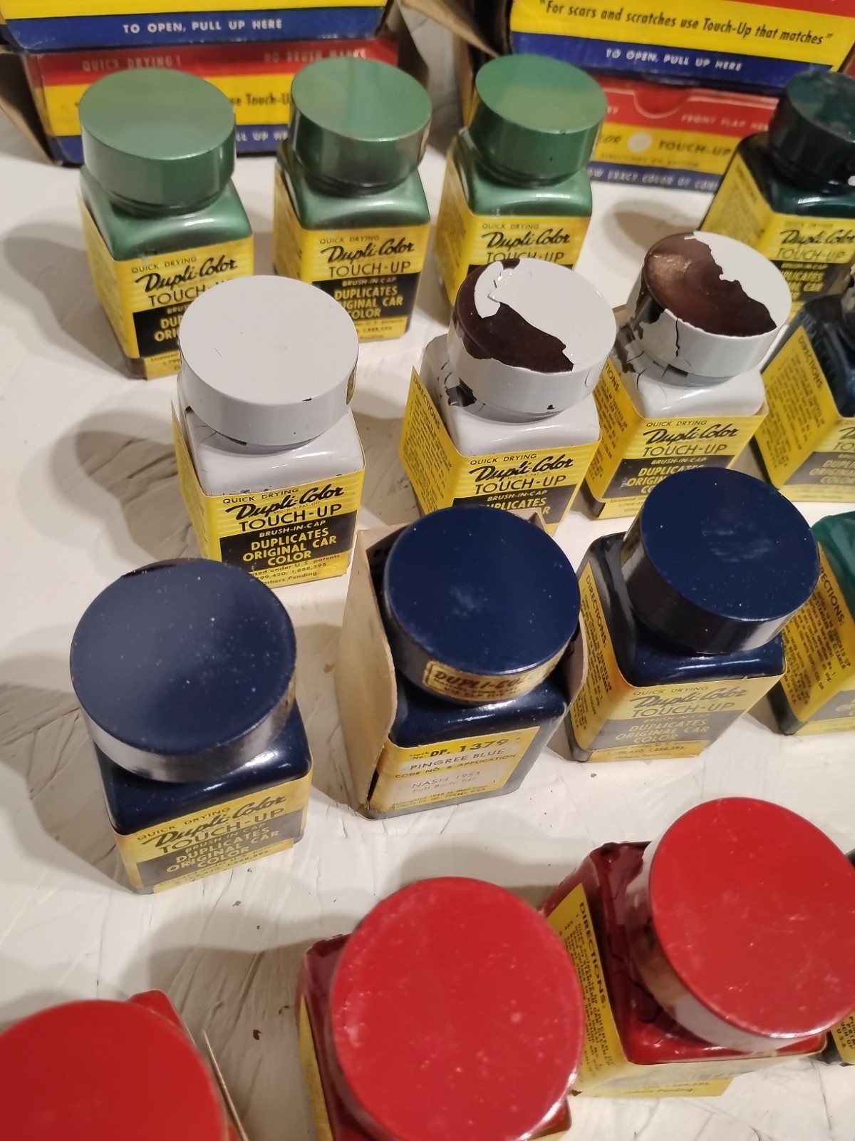 Dupli-Color Touch-Up VTG -30 Paint Bottles Lot – Mostly 1950’s NASH – Empty/Dry