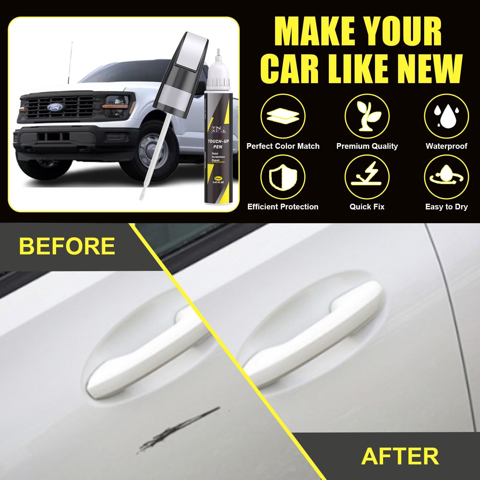 Touch Up Paint Kit For Ford EA A3403A Hot Pepper Red Metallic Paint Repair Kit