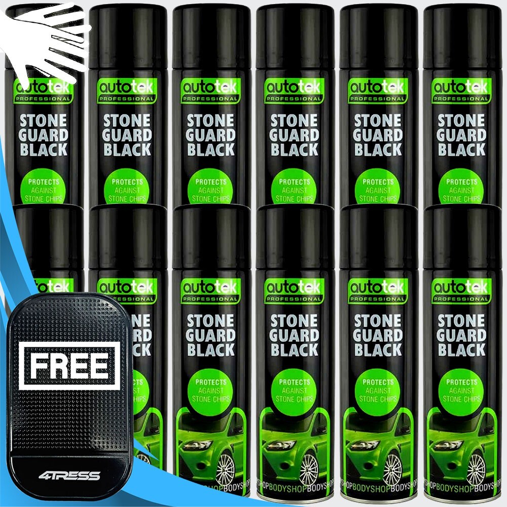 12x 500ml AUTOTEK Car Body Paint Chip Stone Guard Black Protection Spray +G+M