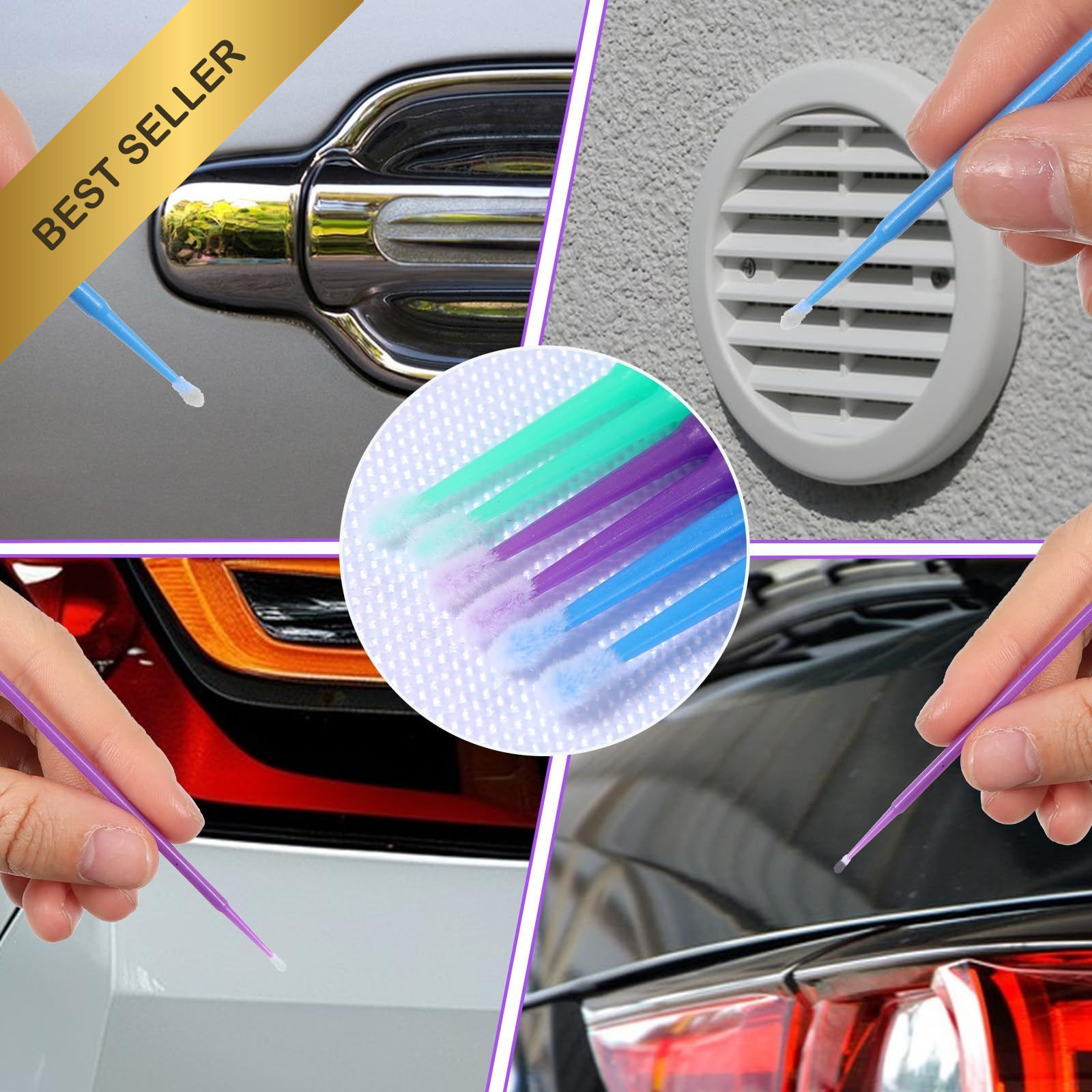 300Pcs Disposable Microbrush Applicators 1.5 2.0 2.5mm Automotive Touch Up Kit