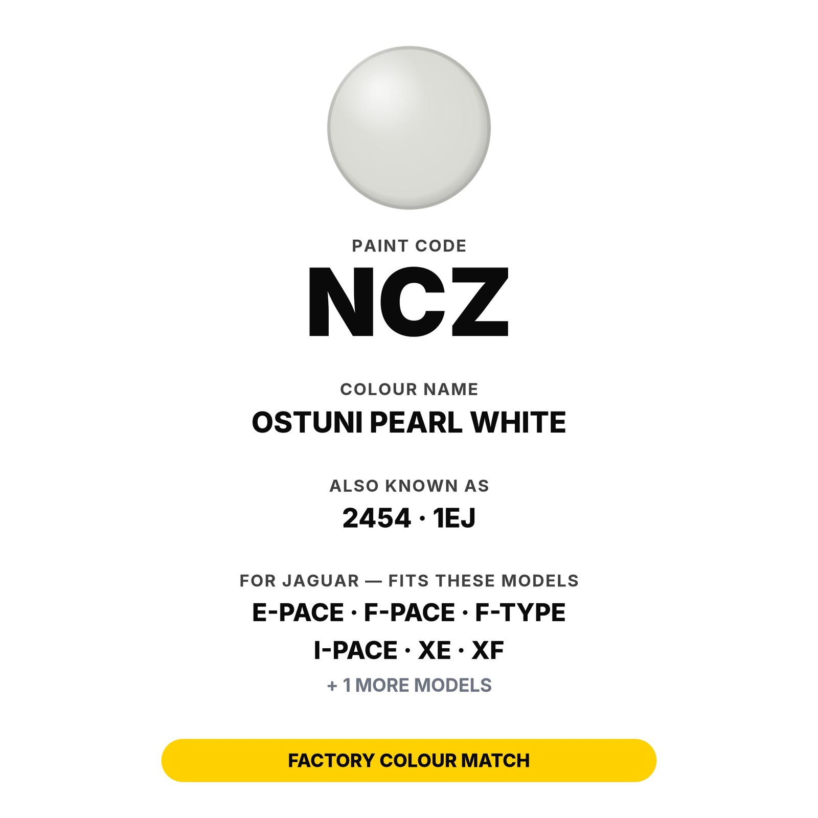 Touch Up Paint For Jaguar E-Pace NCZ Ostuni Pearl White Kit Chip Paint Kit