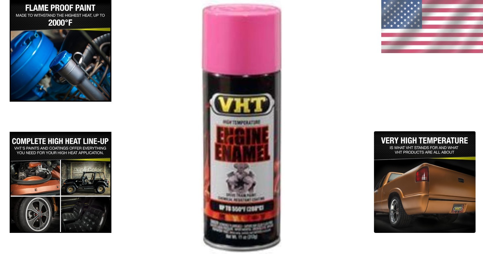 VHT SP756 Hot Pink Engine Enamel Spray Paint – 550°F Heat Resistance, 11oz Can