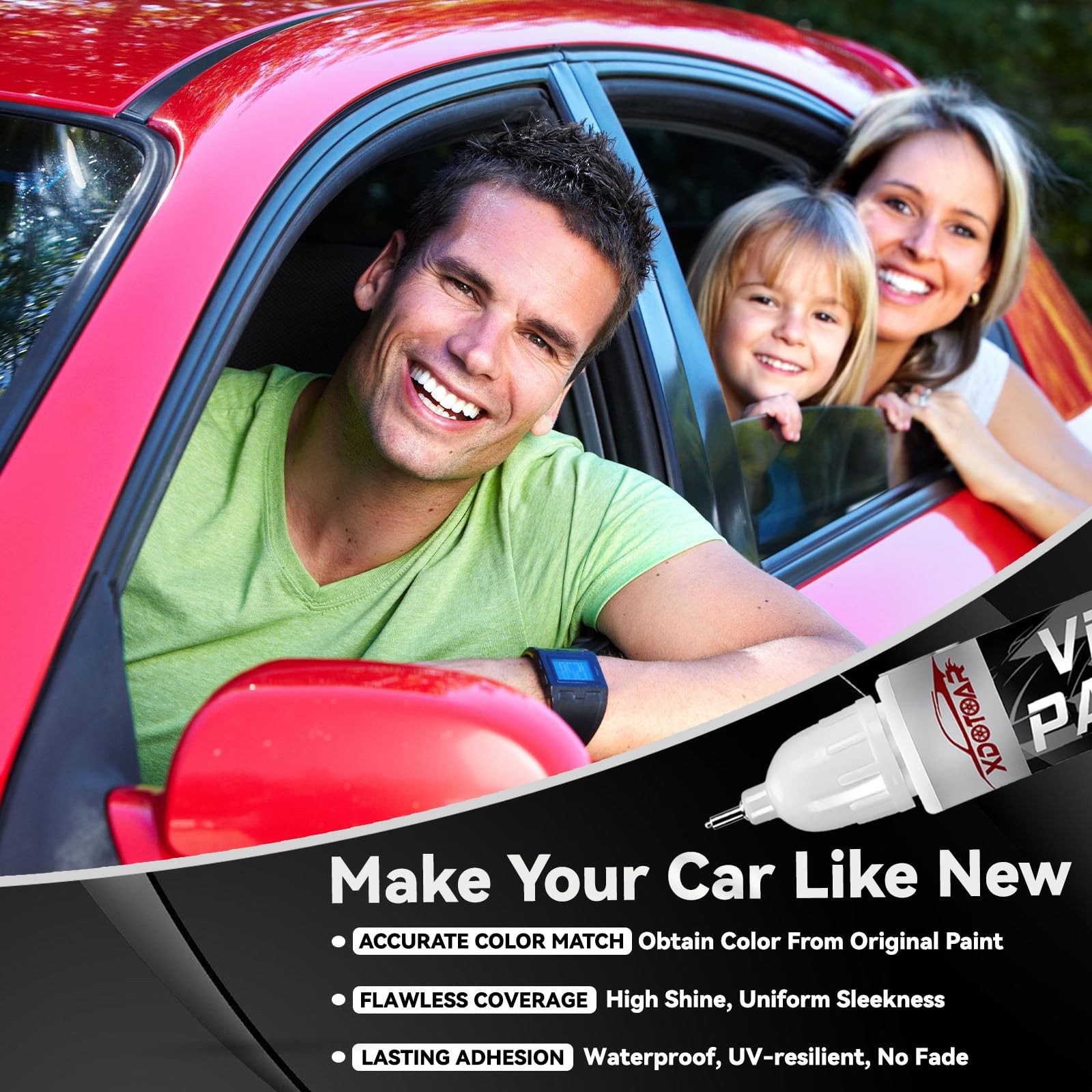 Pearl Red Touch Up Paint For Cars, Color Accurate Auto Paint, Professional