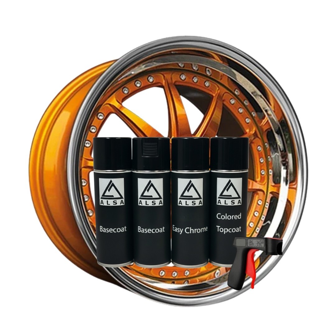 Alsa Orange Chrome Paint – Spray Can Kit (30 sq ft of chrome)