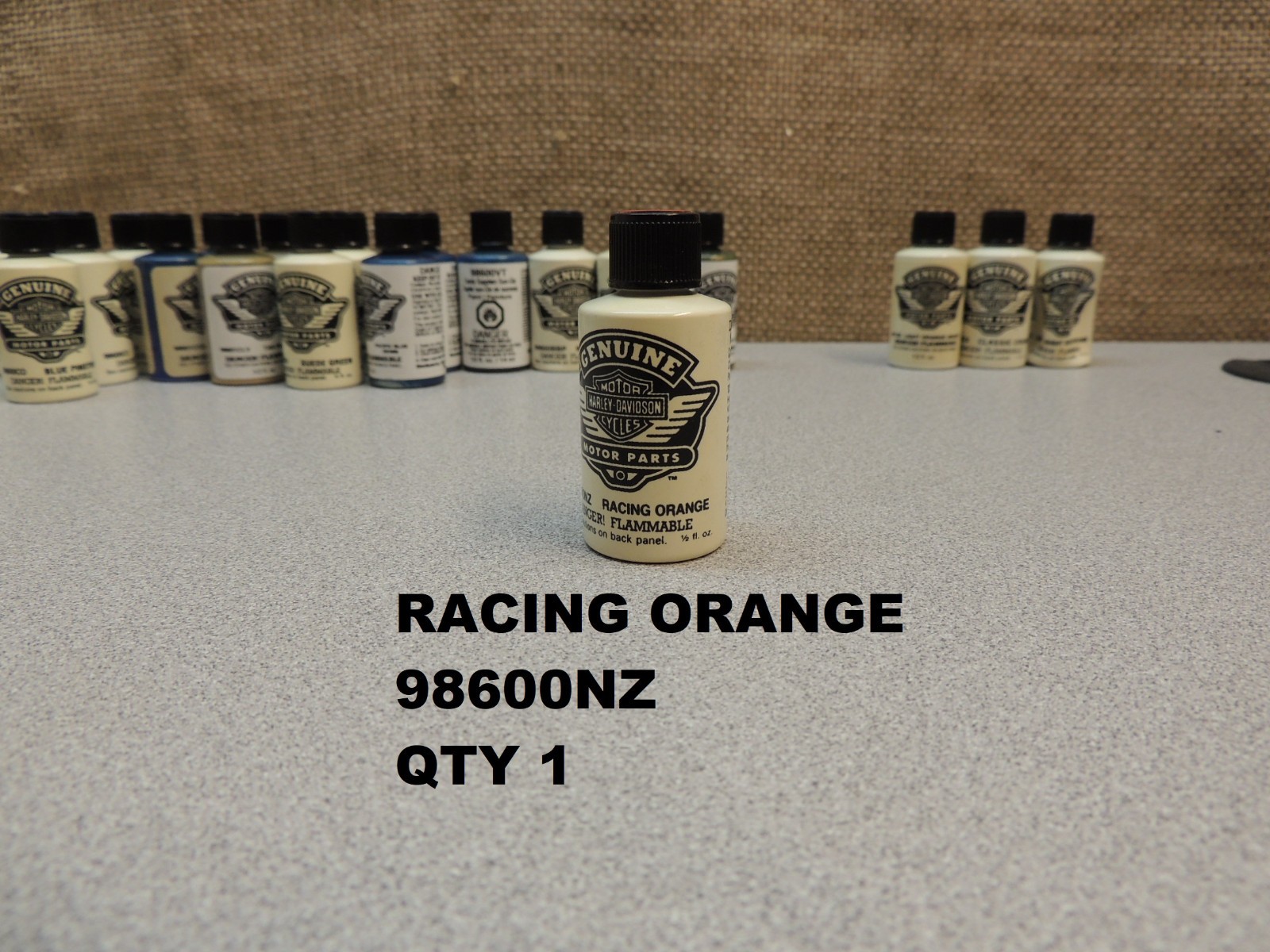 (LOT OF 21) NOS HARLEY-DAVIDSON TOUCH-UP PAINT .5 FL OZ BOTTLES BRUSH APPLICATOR