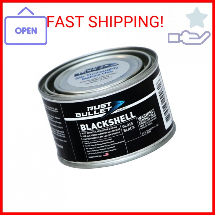 RUST BULLET BlackShell – Gloss Black – 4 Oz – Corrosion Preventive Coating, UV R