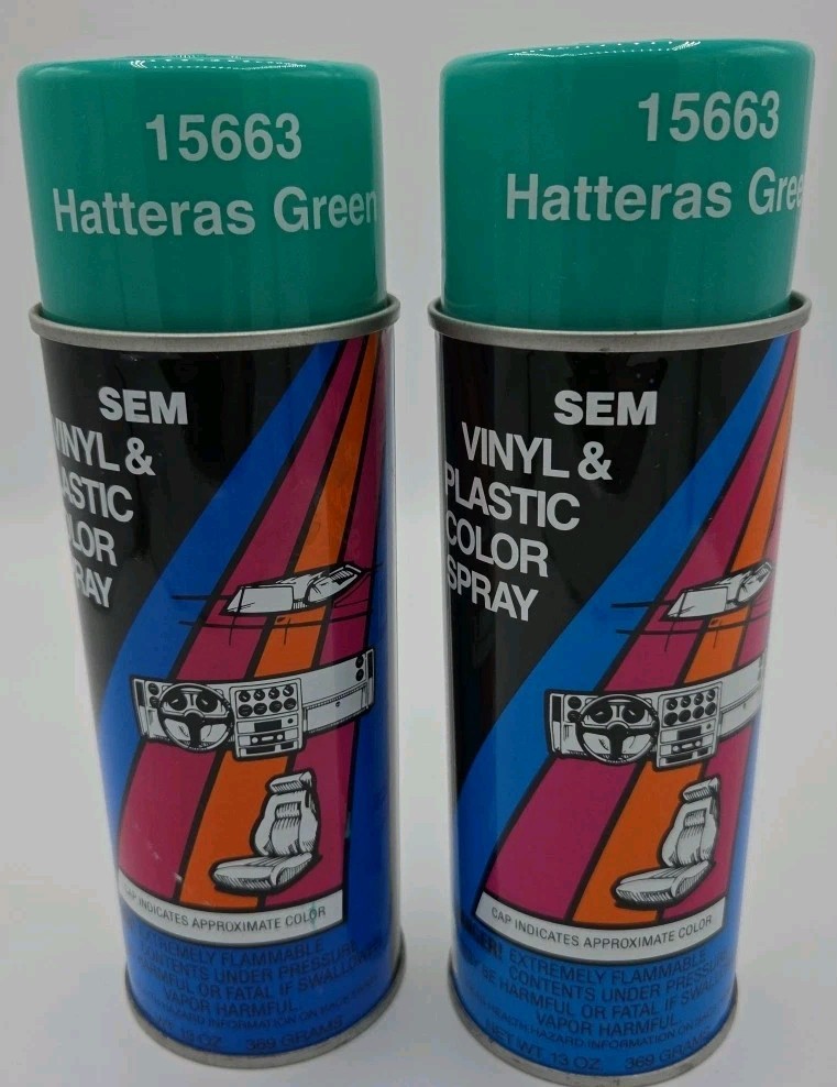 SEM 15663 Hatteras Green Vinyl/Plastic Spray Paint 2cans 13oz NEW