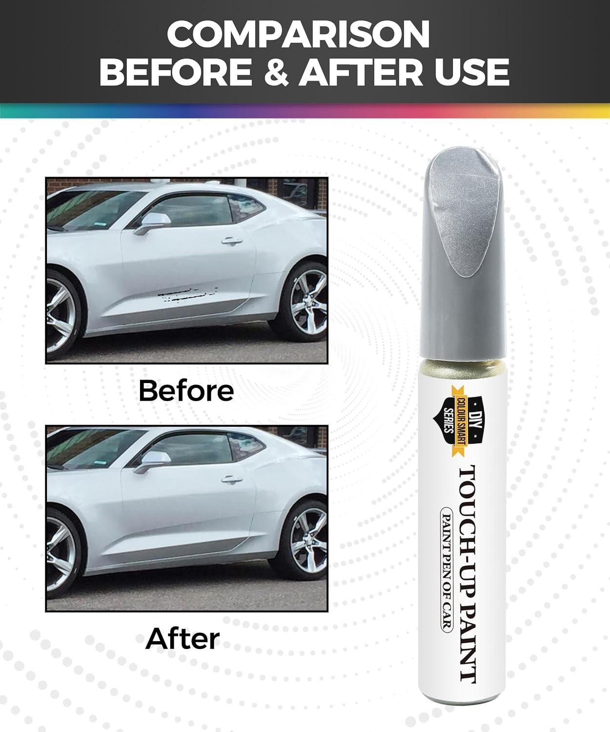 Rust Resistant Touch Up Paint Pen for Cars – Glossy Silver Finish, 10 Min Dry