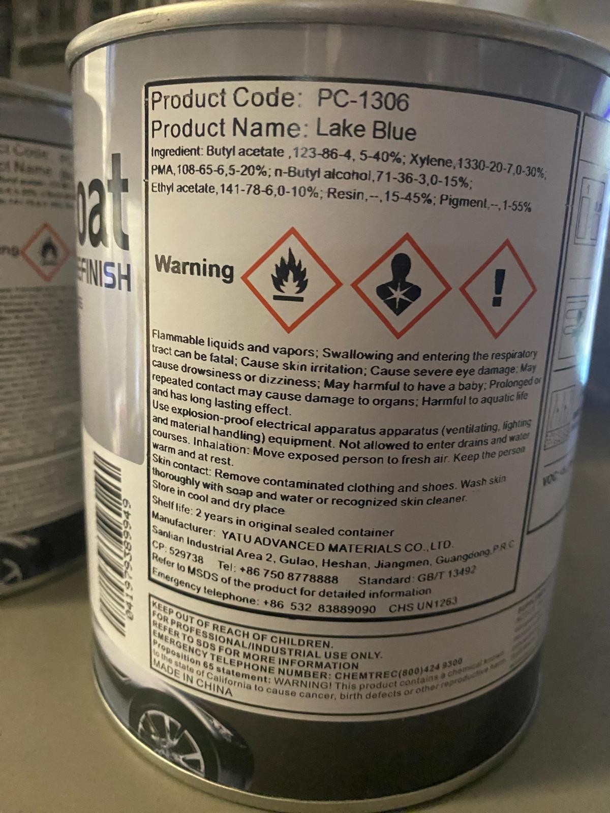Perfecoat 1k Basecoat Toners – PC-1306 LAKE BLUE – 1 Quart