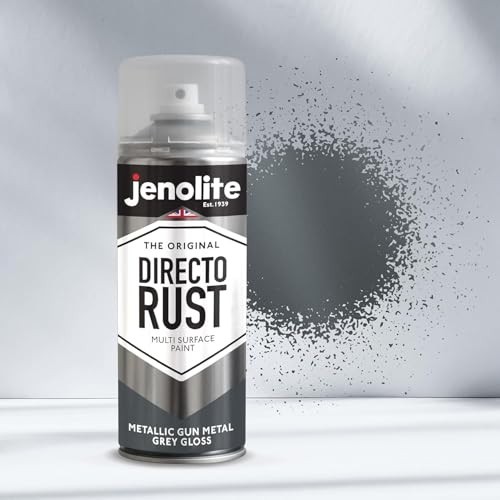 Spray Paint Gun Metal Grey 400ml Metallic Gloss Multi-Surface Rust Prevention