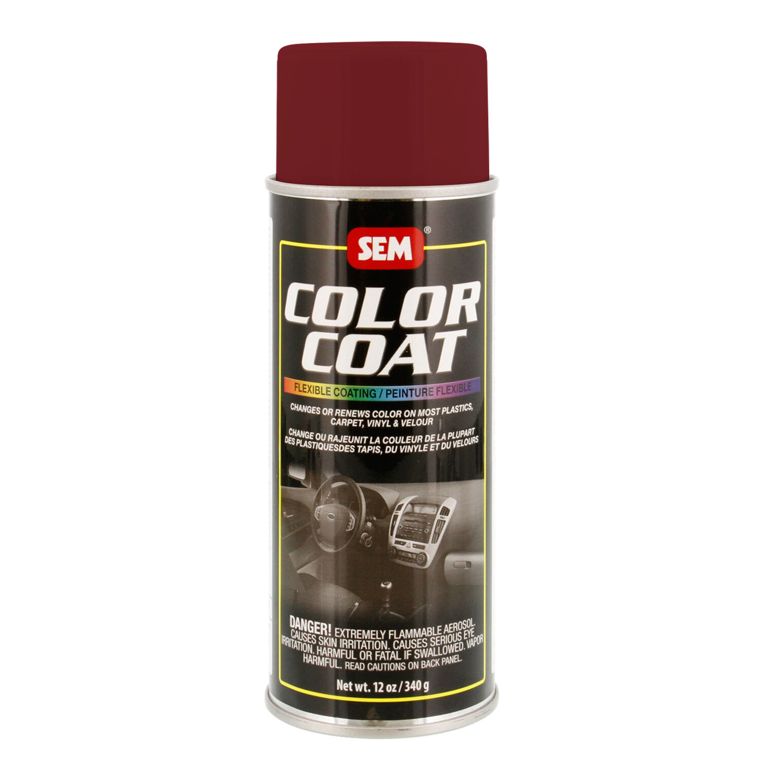 SEM COLOR COAT FIRETHORN RED Vinyl Spray Auto Paint Car 12 oz. SEM 15113