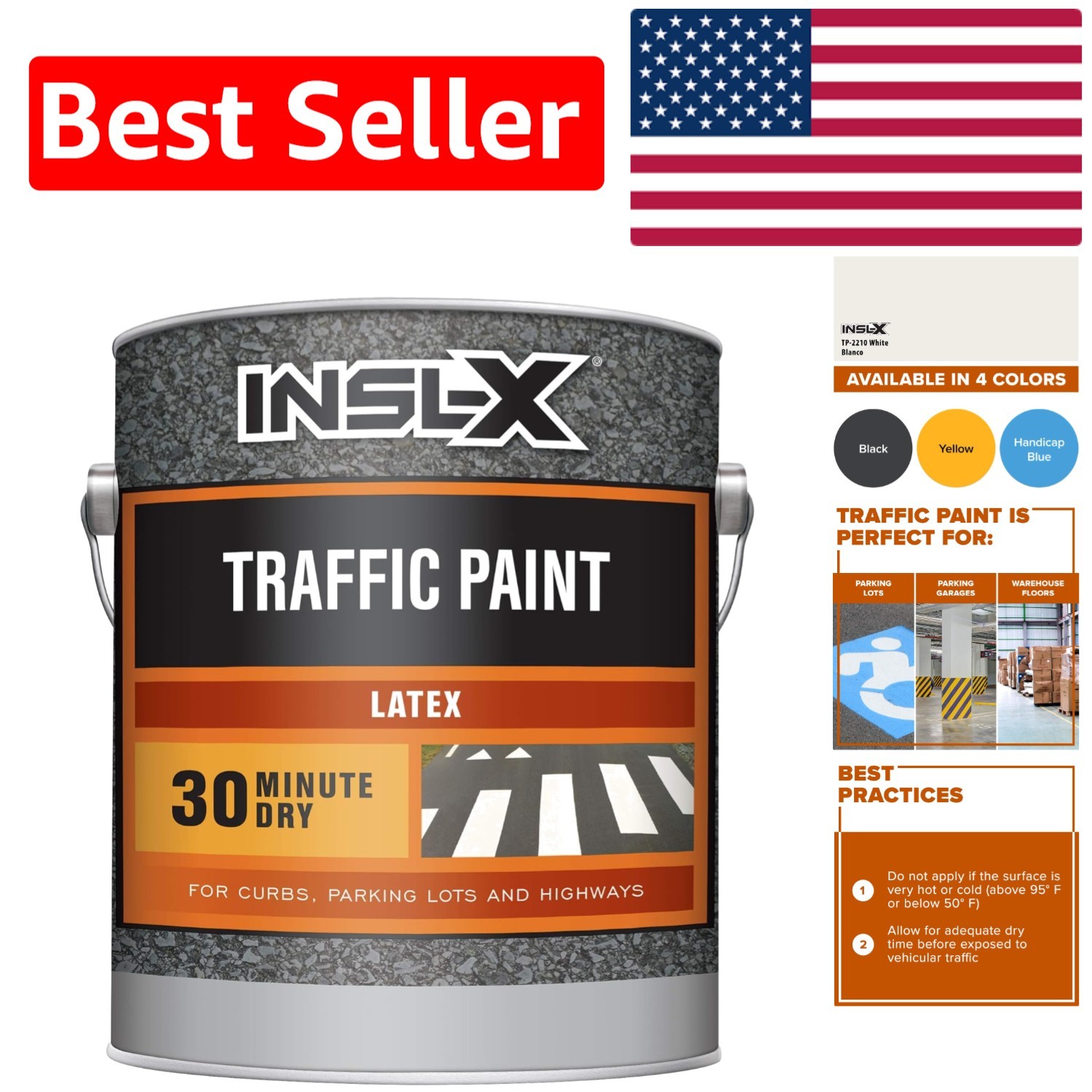 Fast-Drying 1 Gallon White Acrylic Traffic Paint – Reflective and Durable