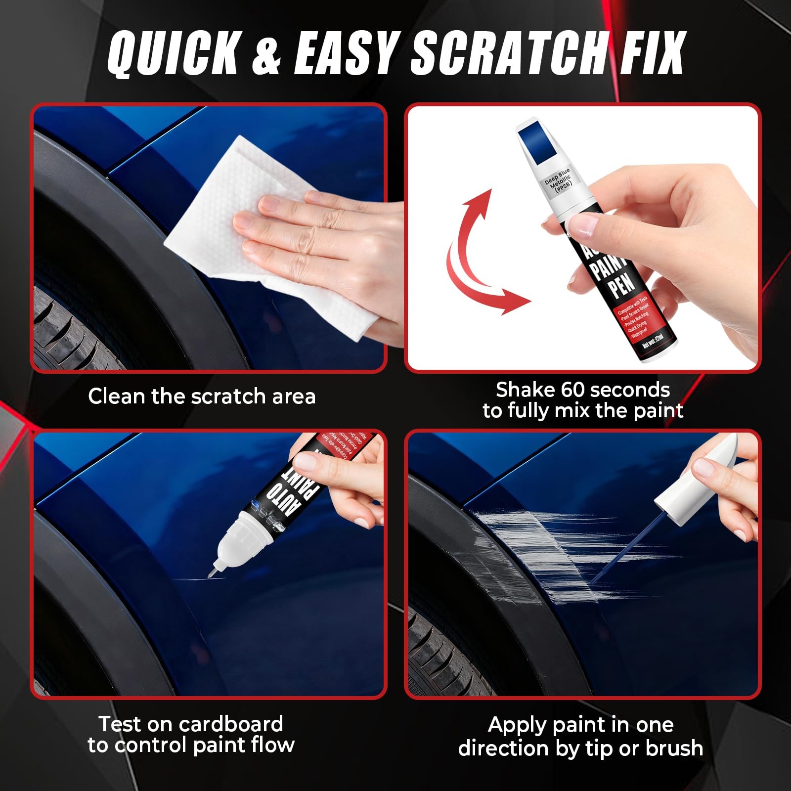 Qnofuit Touch Up Paint for 0.4 Fl Oz (Pack of 1), Deep Blue Metallic(PPSB）