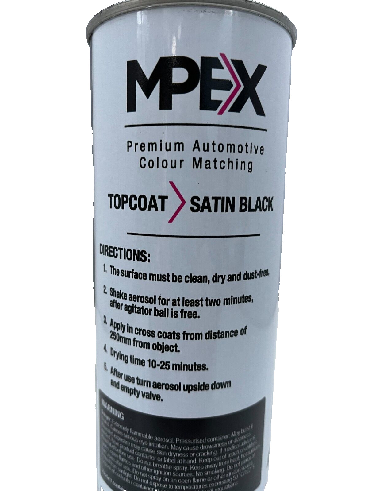 2 x Mpex Satin Black Spray Paint Aerosol Coating Fast Drying Multi Purpose 500ml