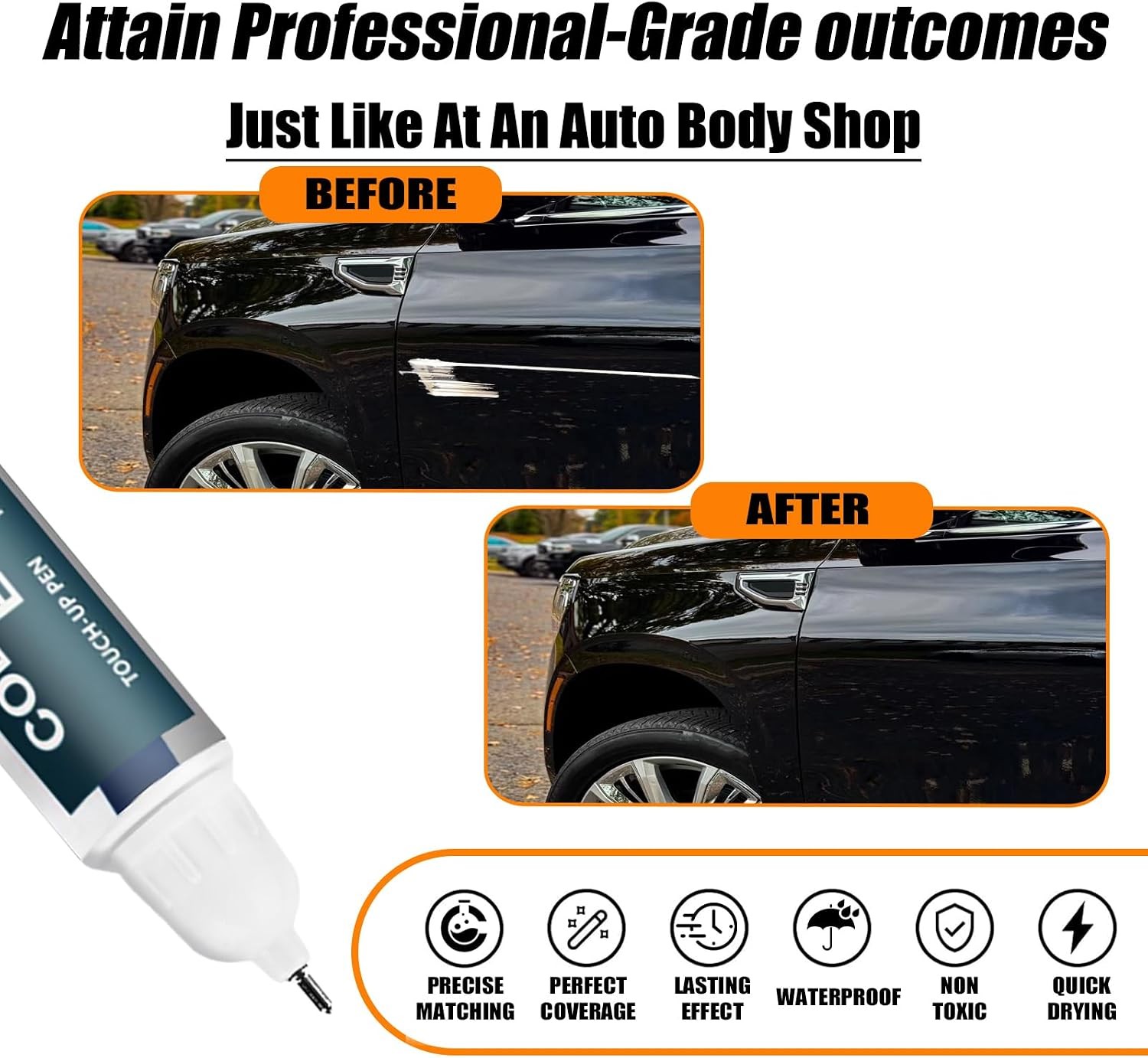 Onyx Black Touch Up Paint Pen for GMC – Scratch Repair Two-in-One.