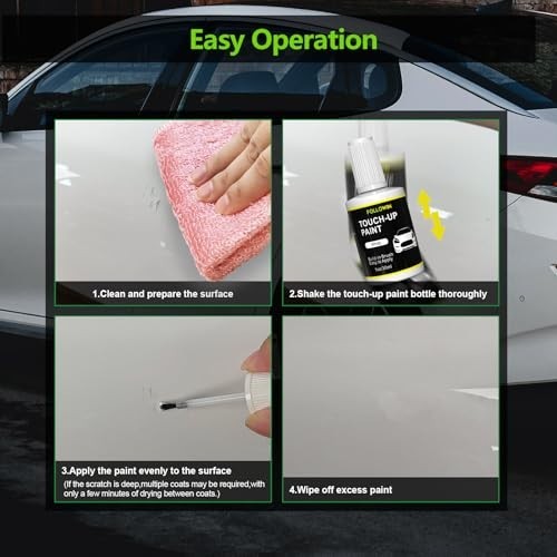 White Touch Up Paint for Cars Scratch Repair Built-In Brush Low Odor 1 fl oz